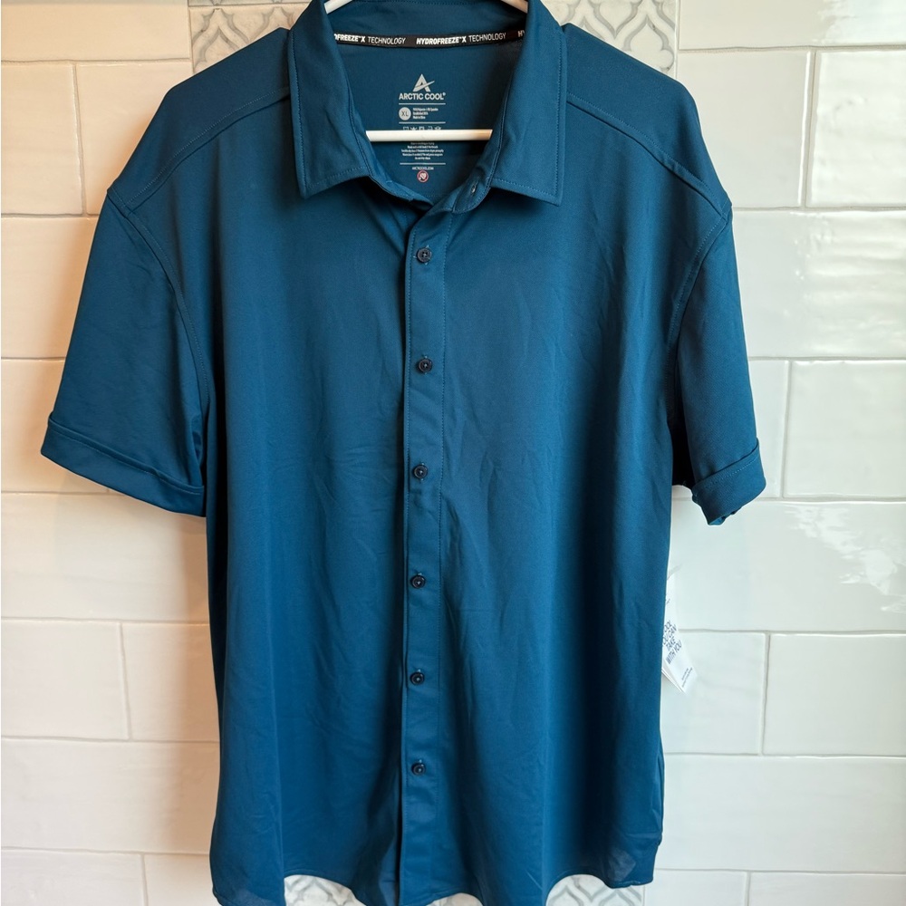 Nautica Men's Teal Short Sleeve Polo Shirt